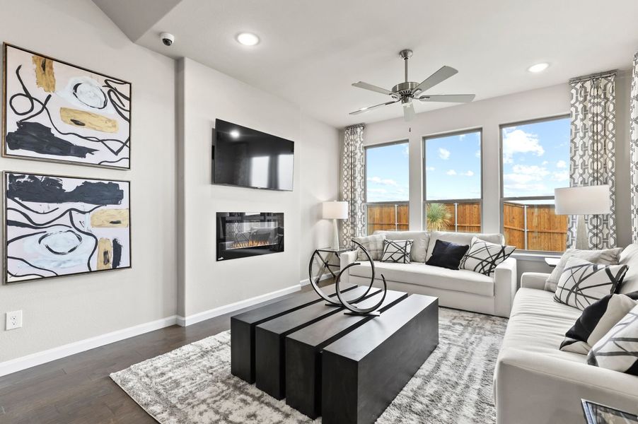 Living room in the Wimbledon home plan by Trophy Signature Homes – REPRESENTATIVE PHOTO