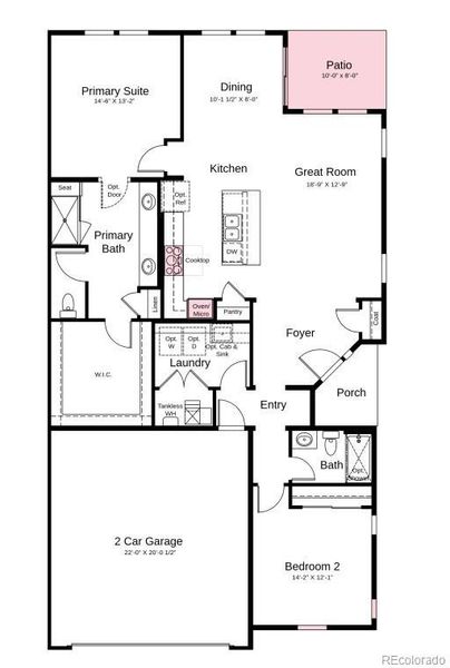 Structural options include: patio and gourmet kitchen.