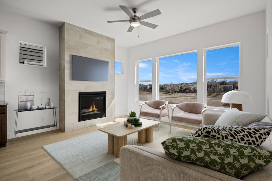 Furnished interior view inside a new home in Trailside at Cottonwood Creek, Colorado Springs (Image 7). Furnished interior view inside a new home in Trailside at Cottonwood Creek, Colorado Springs (Image 7).
