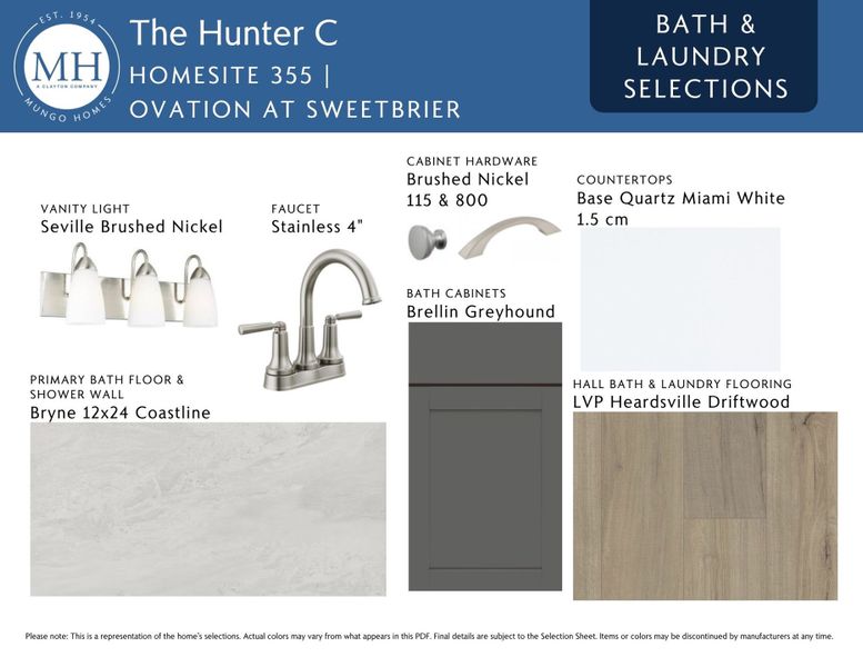 Sample of building materials used in homes in Ovation at Sweetbrier, Durham (Image 8). Sample of building materials used in homes in Ovation at Sweetbrier, Durham (Image 8).