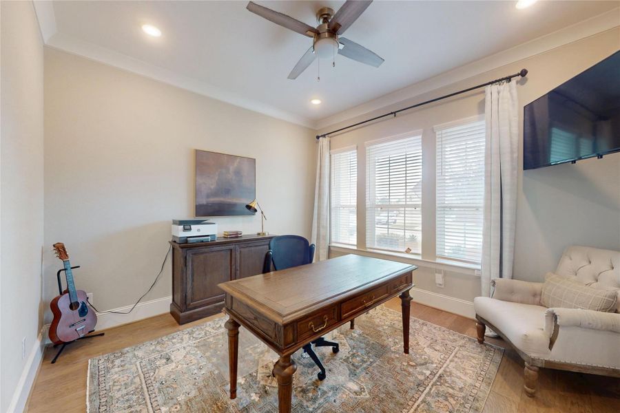 Lots of natural light in the office/study.