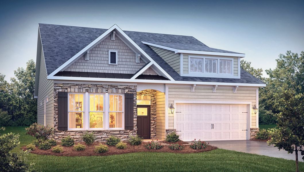 Representative exterior photo of a completed home built from the Azalea by D.R. Horton in Harrison Valley, Simpsonville, SC (Image 29).