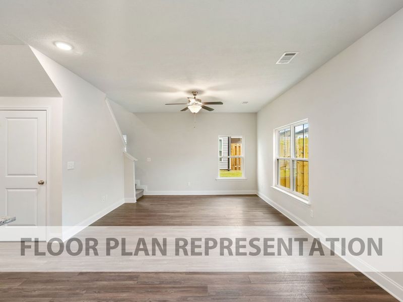 Athens 3 Bedroom Plan Living Room | Ivey Homes