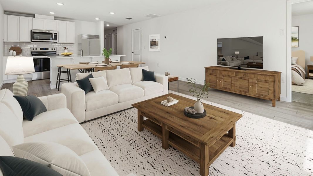 Representative furnished interior of a home built from the Greenbriar by D.R. Horton in Harmony West, St. Cloud (Image 7).