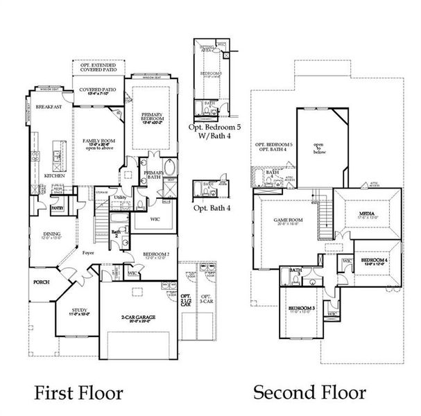 2D floor plan layout of this home in Brookshire at Legacy Hills, Celina, TX (Image 6).