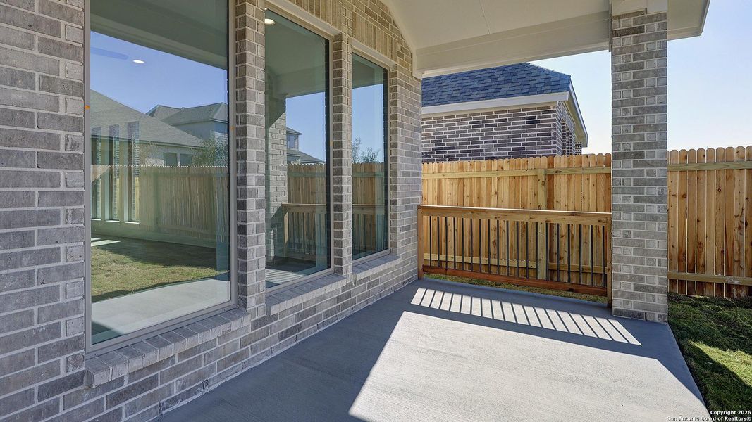 Exterior details and patio area of a home in Kallison Ranch, San Antonio (Image 3).