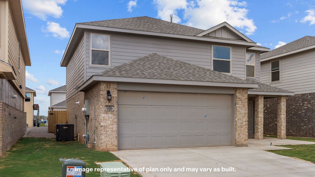 Front exterior of a new home in Overlook West, Wolfforth, TX, highlighting curb appeal (Image 17).