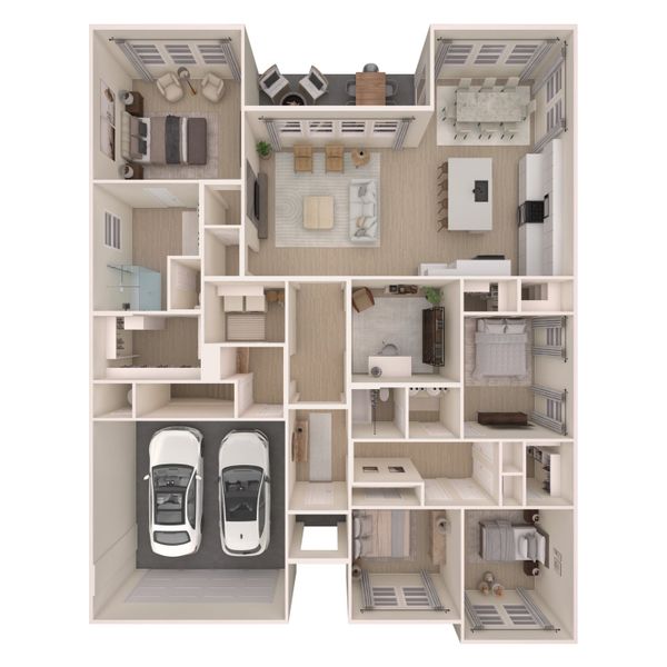 2D floor plan layout for the Barcelona by K. Hovnanian® Homes in Westland Ranch - 60' Homesites, League City, TX (Image 4).