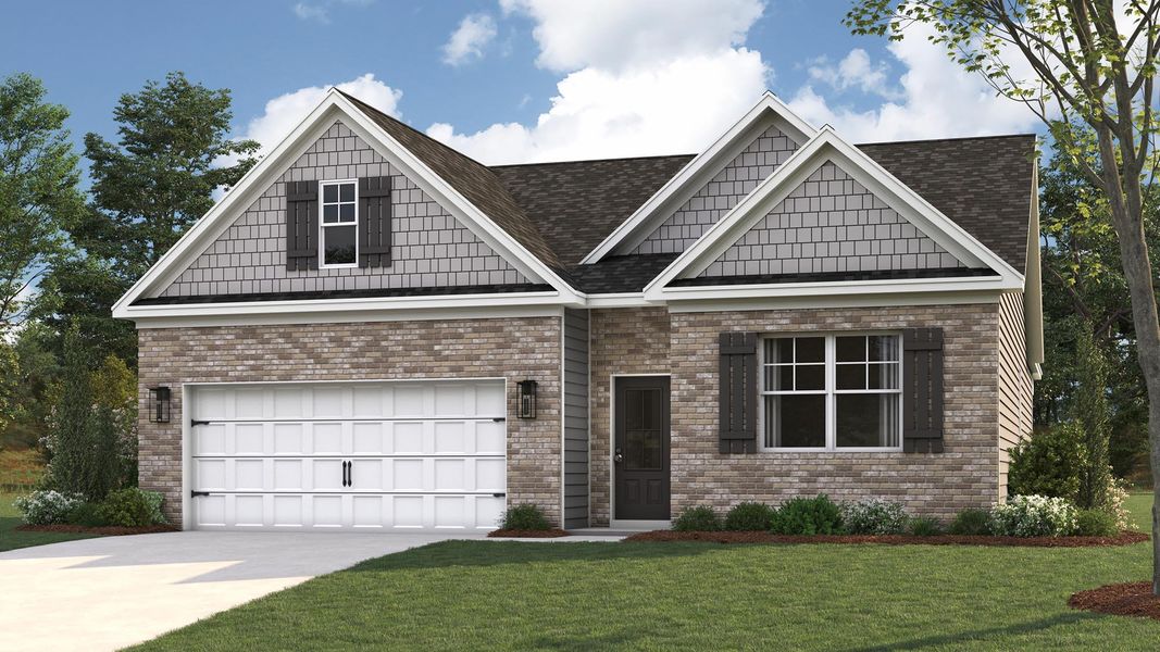 Front exterior of a new home in Price's Point, Knoxville, TN, highlighting curb appeal (Image 1).