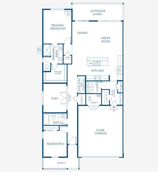 2D floor plan layout for the The Torreys by Risewell Homes in Cordovan, Firestone, CO (Image 4).
