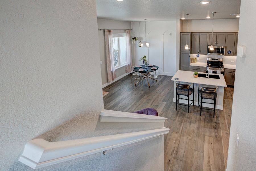 Furnished interior view inside a new home in Highlands at Fox Hill, Longmont (Image 13). Furnished interior view inside a new home in Highlands at Fox Hill, Longmont (Image 13).