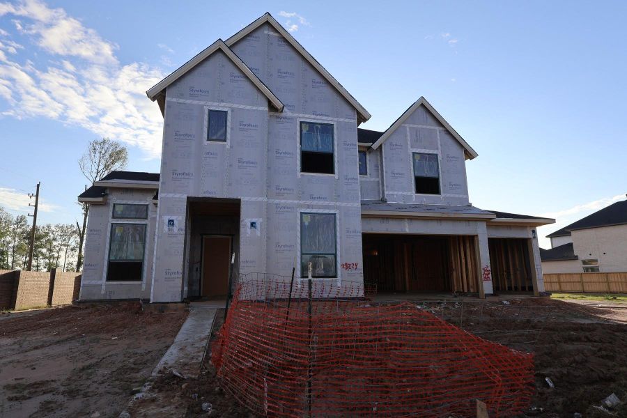 In-progress construction of a new home in Woodson’s Reserve, Spring, TX (Image 8).
