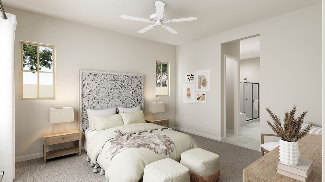 Representative furnished interior of a home built from the Ironwood Plan 40-6 by Tri Pointe Homes in Waterston Central, Gilbert (Image 7).