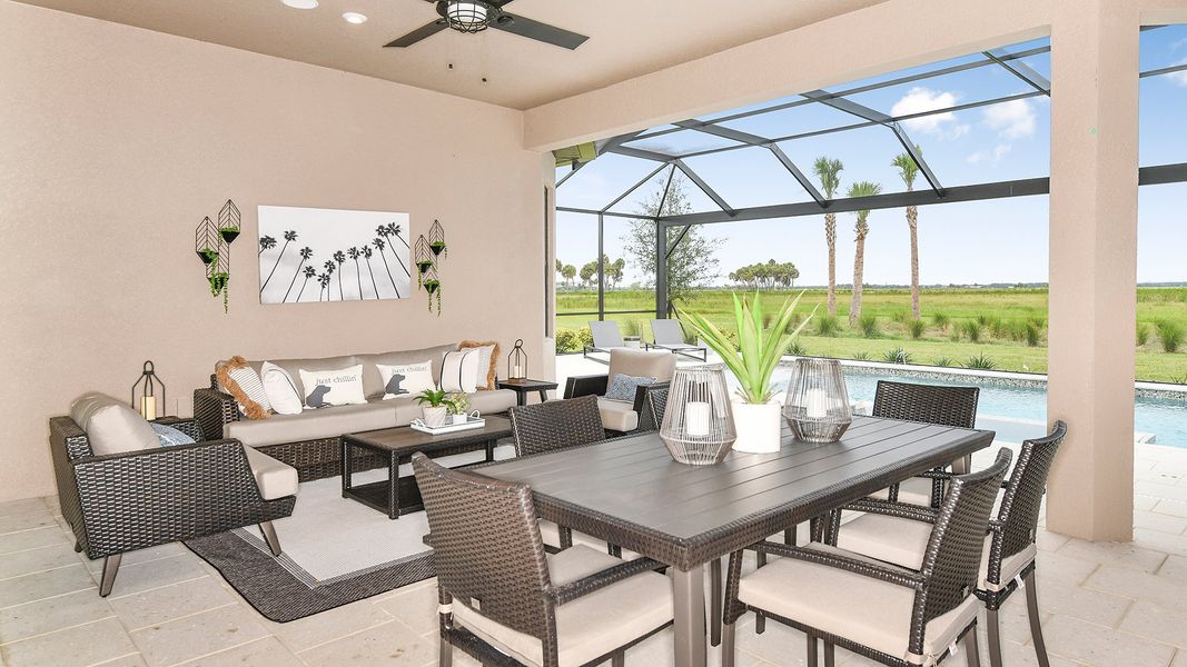 Representative furnished interior of a home built from the Pallazio by Taylor Morrison in Esplanade at Skye Ranch, Sarasota (Image 25).