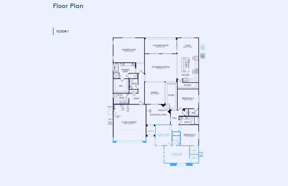 2D floor plan layout of this home in Artisan at Asante, Surprise, AZ (Image 4).