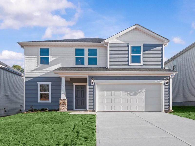 Front exterior of a new home in Collier Ridge, Moore, SC, highlighting curb appeal (Image 1). Front exterior of a new home in Collier Ridge, Moore, SC, highlighting curb appeal (Image 1).