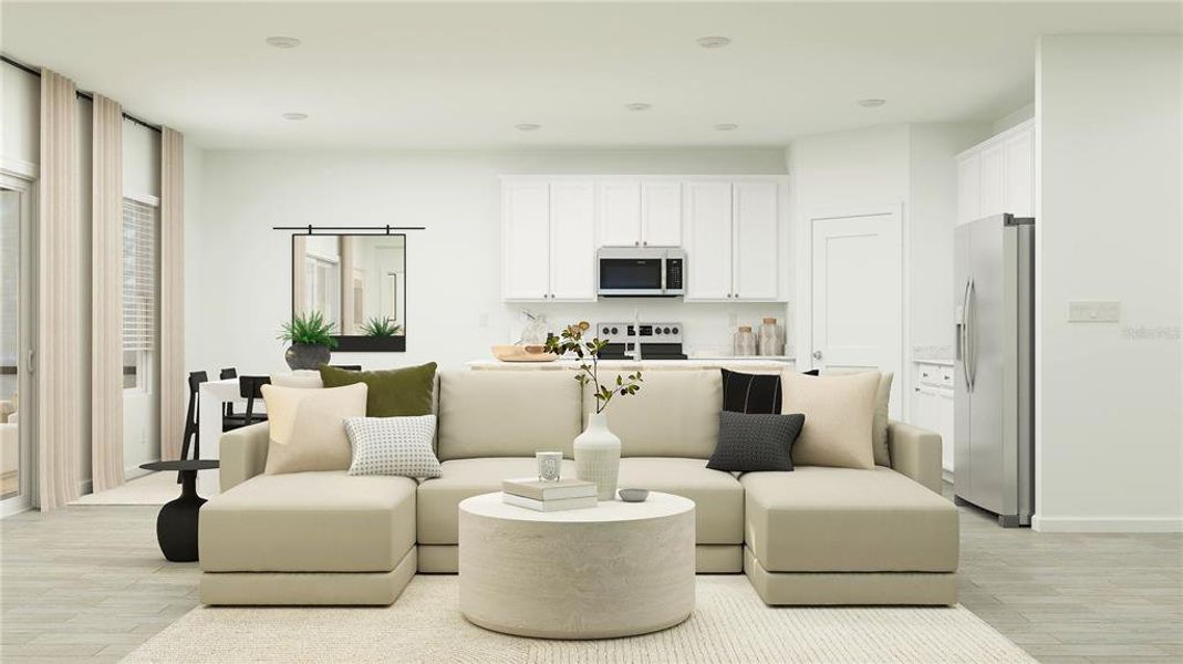 Furnished interior view inside a new home in Trailhead Landing: Trailhead Landing 60s, Alachua (Image 12). Furnished interior view inside a new home in Trailhead Landing: Trailhead Landing 60s, Alachua (Image 12).