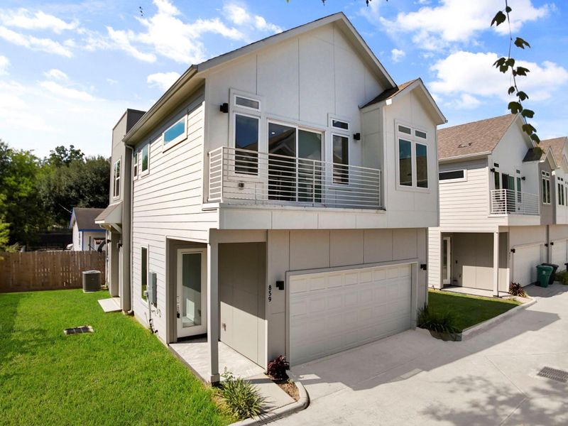 Exterior details and patio area of a home in , Houston (Image 2). Exterior details and patio area of a home in , Houston (Image 2).