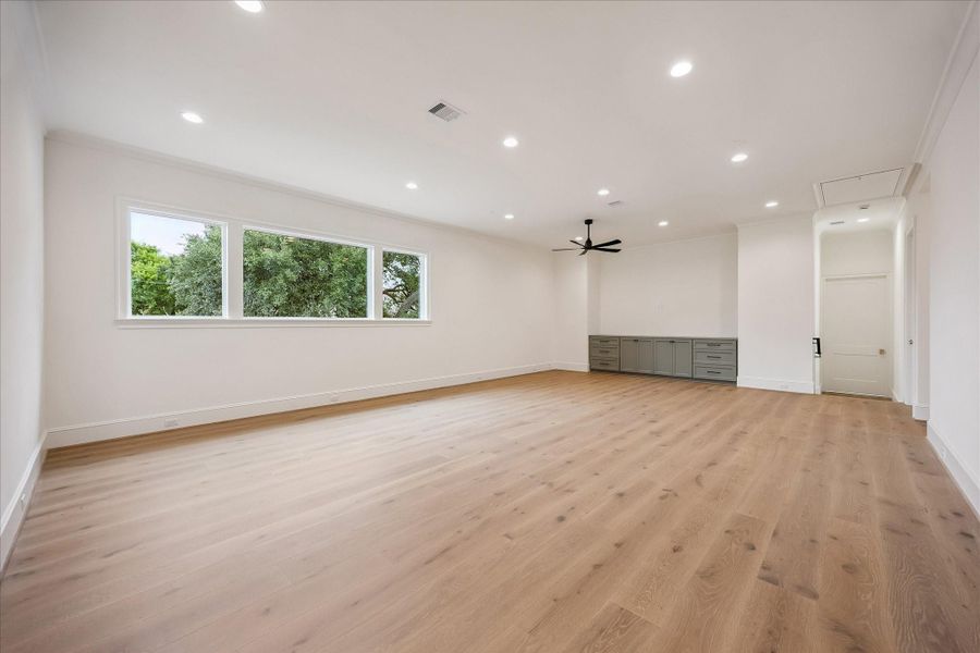 Expansive game room upstairs