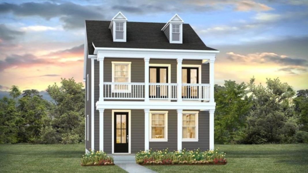 Representative exterior photo of a completed home built from the DRAYTON by D.R. Horton in Rivers Reach, Yemassee, SC (Image 2).