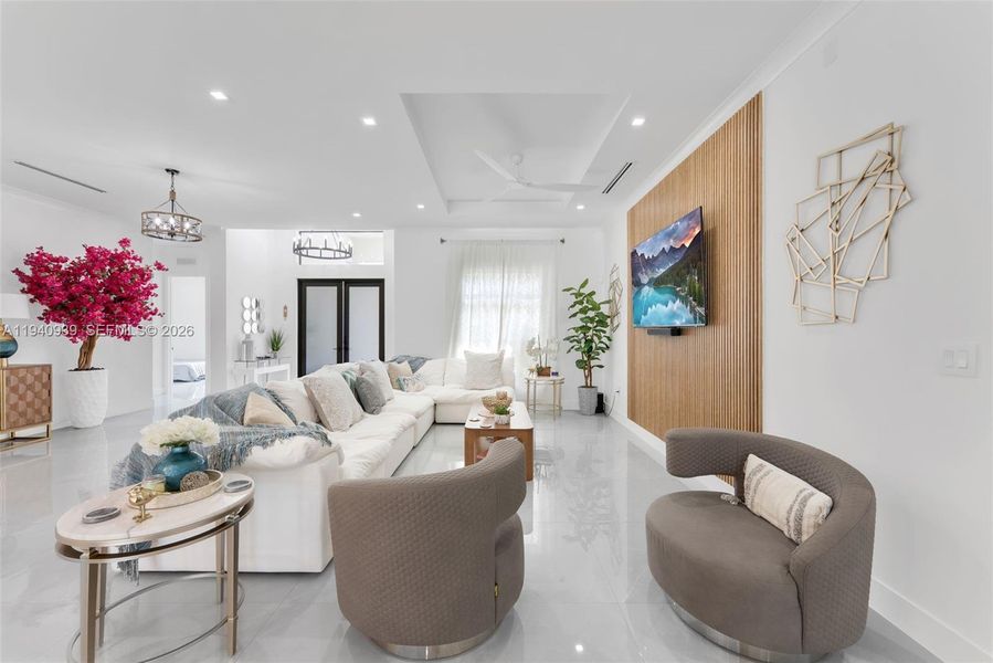 Furnished interior view inside a new home in , Miami (Image 13).