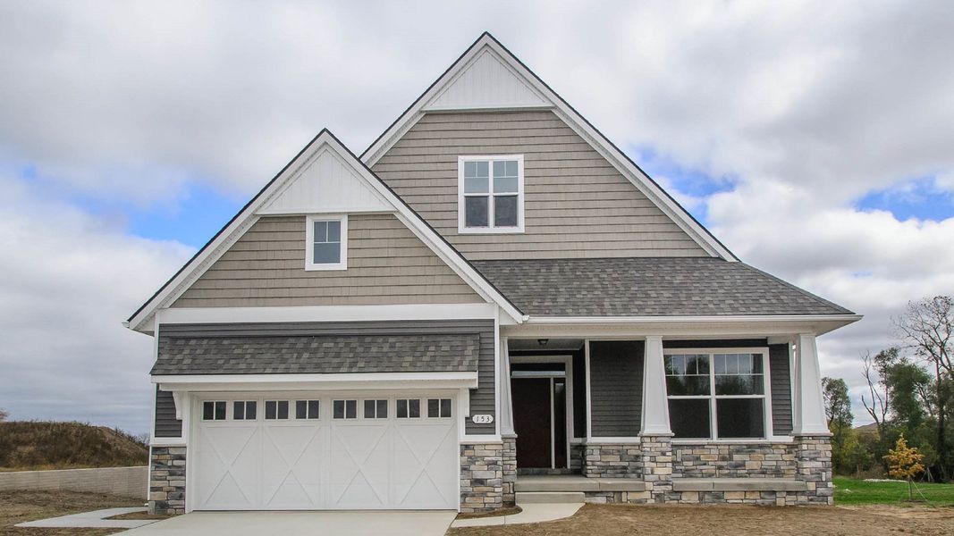 Representative exterior photo of a completed home built from the The Abington by Norfolk Homes in Valleys, Jackson, MI (Image 32).