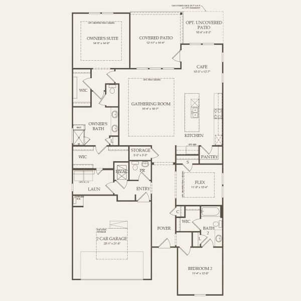 2D floor plan layout for the Prestige by Del Webb in Carolina Riverside, Belmont, NC (Image 2). 2D floor plan layout for the Prestige by Del Webb in Carolina Riverside, Belmont, NC (Image 2).