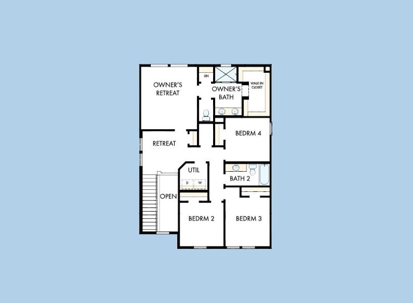 2D floor plan layout for the The Nassau by David Weekley Homes in Persimmon Place – Garden Series, Wesley Chapel, FL (Image 4).