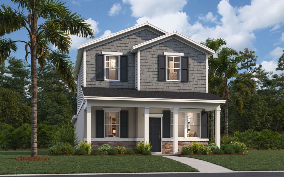 Representative exterior photo of a completed home built from the Logan by Stanley Martin Homes in Brack Ranch, St. Cloud, FL (Image 30). Representative exterior photo of a completed home built from the Logan by Stanley Martin Homes in Brack Ranch, St. Cloud, FL (Image 30).