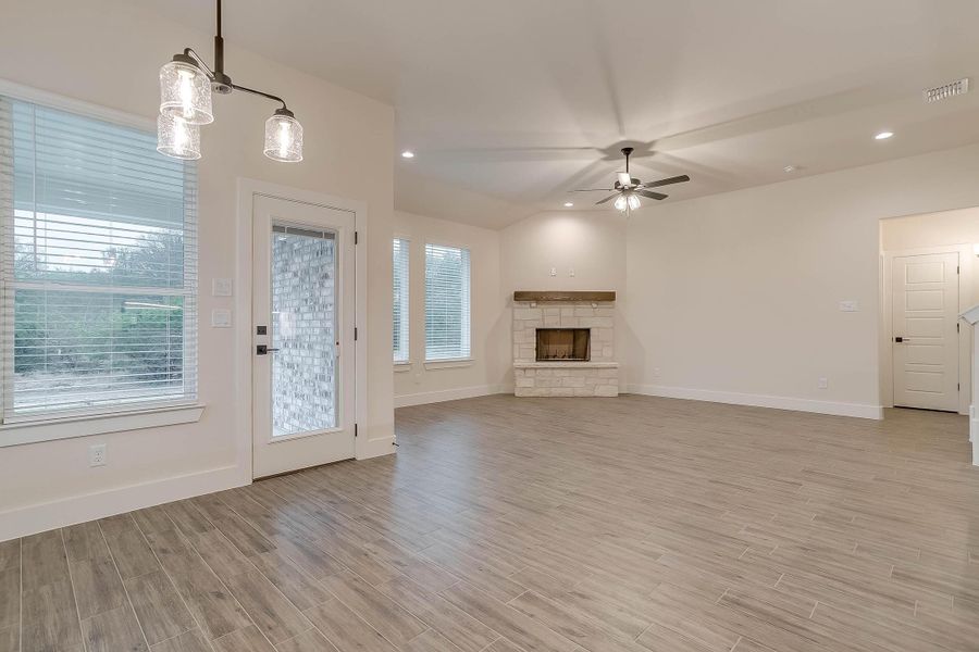 Representative unfurnished interior of a home built from the The Llano by Trinity Classic Homes in Covenant Park, Springtown (Image 13). Representative unfurnished interior of a home built from the The Llano by Trinity Classic Homes in Covenant Park, Springtown (Image 13).