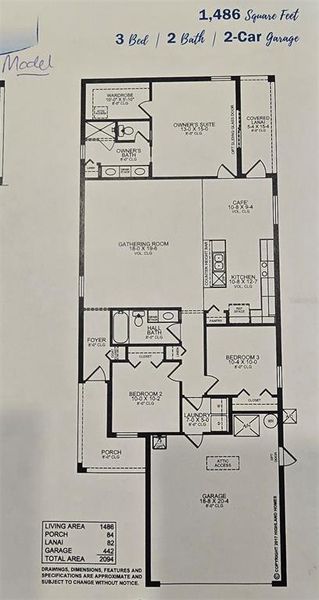 2D floor plan layout of this home in Geneva Landings, Davenport, FL (Image 3).