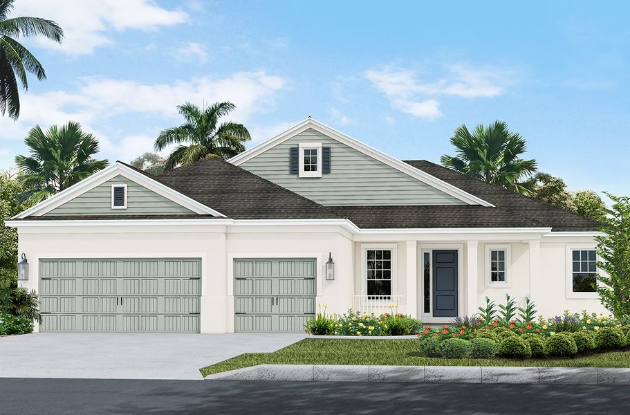 Representative exterior photo of a completed home built from the Sanibel 2 by Neal Communities in Canoe Creek, Parrish, FL (Image 2).