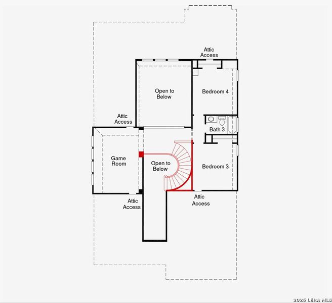 2D floor plan layout of this home in Mayfair, New Braunfels, TX (Image 3).