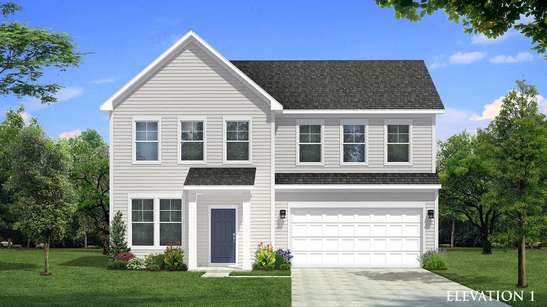 Burton Design Elevation 1 at Lakeside Glen by Premier builder DRB Homes in York, SC. Burton Design Elevation 1 at Lakeside Glen by Premier builder DRB Homes in York, SC.