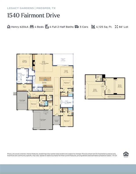 Our Henry plan offers a thoughtfully designed floor plan featuring fantastic entertaining space and private bedroom spaces that the whole family will enjoy!