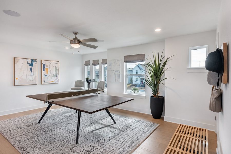 Representative furnished interior of a home built from the Amaretto by Taylor Morrison in Easton Park 60s, Austin (Image 16).