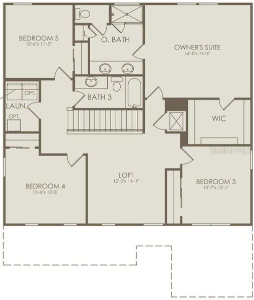 2D floor plan layout of this home in Winding Meadows, Apopka, FL (Image 3).