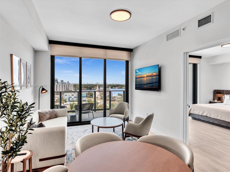 Furnished interior view inside a new home in , Miami Beach (Image 6).