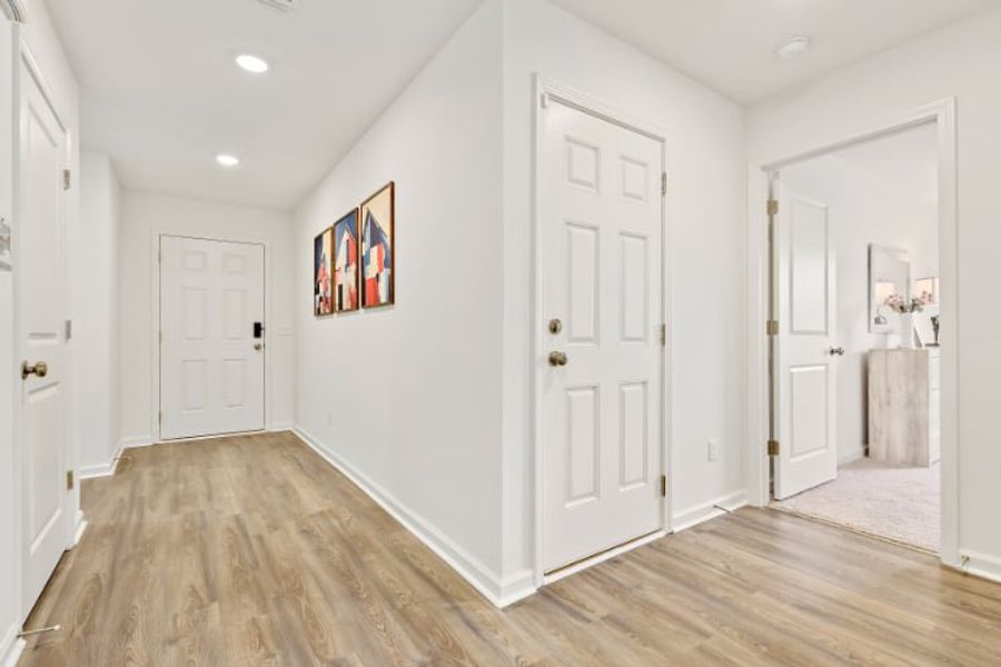 A room with white doors.