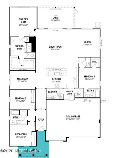 2D floor plan layout of this home in RiverTown, St. Johns, FL (Image 4). 2D floor plan layout of this home in RiverTown, St. Johns, FL (Image 4).