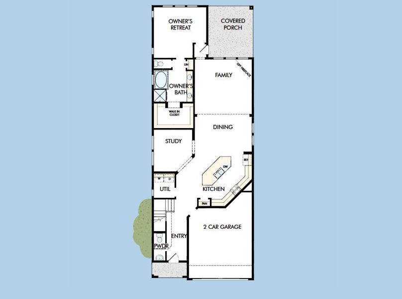 2D floor plan layout for the The Laredo by David Weekley Homes in Sienna 40' Homesites, Missouri City, TX (Image 4).