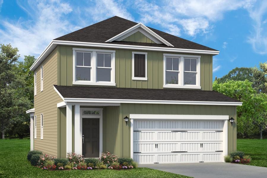 Representative exterior photo of a completed home built from the Buffett by Hunter Quinn Homes in Founder's Park, Summerville, SC (Image 2). Representative exterior photo of a completed home built from the Buffett by Hunter Quinn Homes in Founder's Park, Summerville, SC (Image 2).