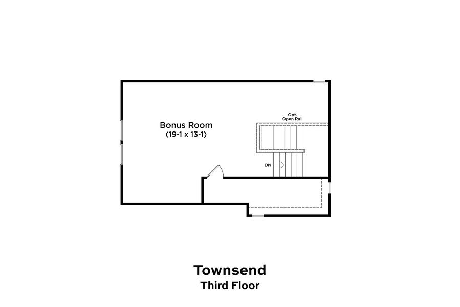 2D floor plan layout for the Townsend by DRB Homes in Reserve at Crowthorne, Zebulon, NC (Image 27).