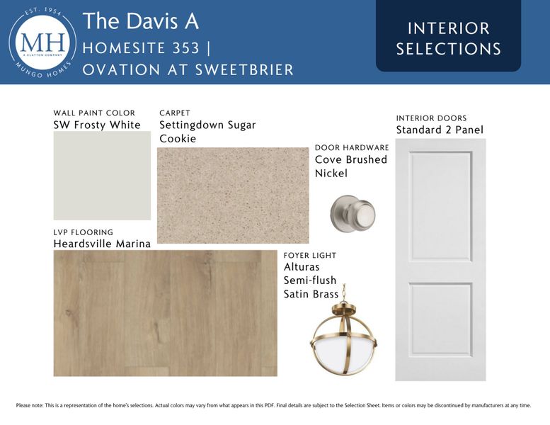 Sample of building materials used in homes in Ovation at Sweetbrier, Durham (Image 10). Sample of building materials used in homes in Ovation at Sweetbrier, Durham (Image 10).