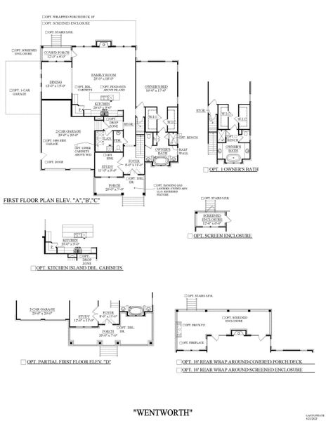 2D floor plan layout for the Wentworth - Single Family Homes by Dream Finders Homes in Goodwin Farms, Fairview, TN (Image 30).