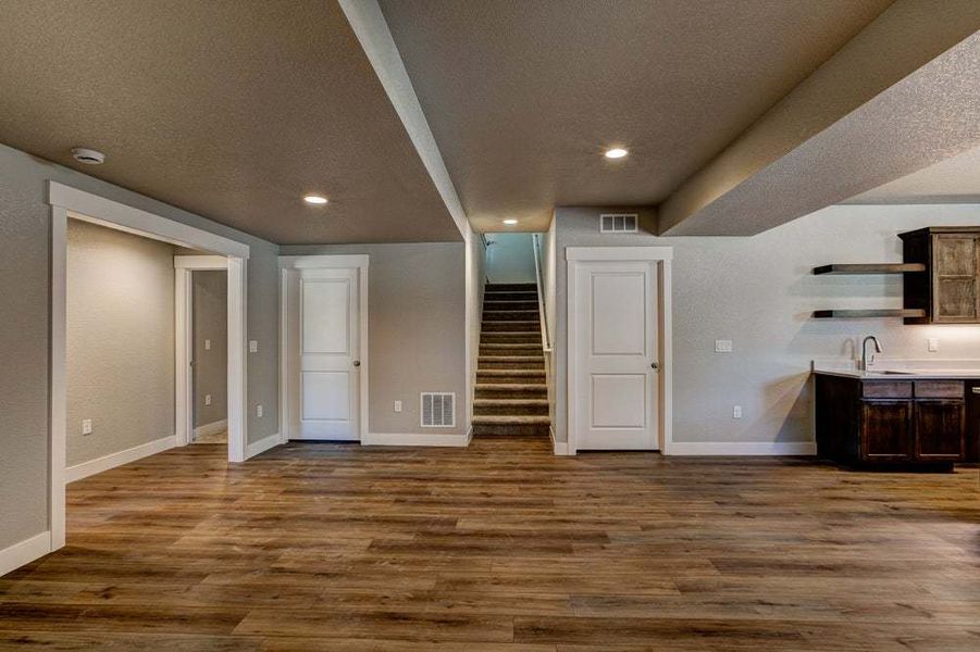 Optional Wet Bar in Finished Basement - Not Actual Home - Finishes May Vary