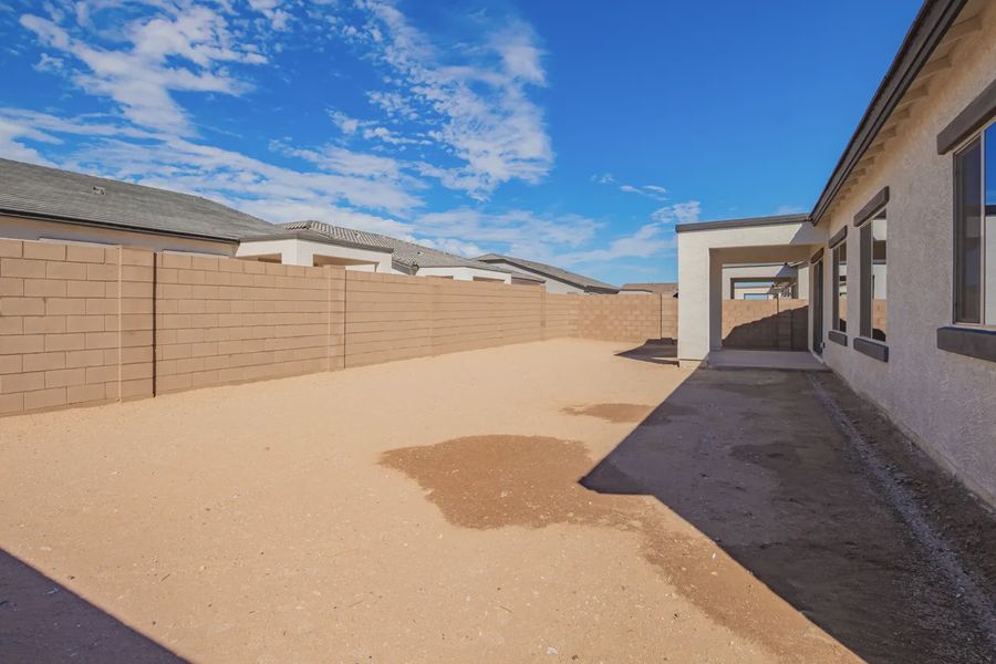 Exterior details and patio area of a home in Valencia at Granite Vista, Waddell (Image 23).