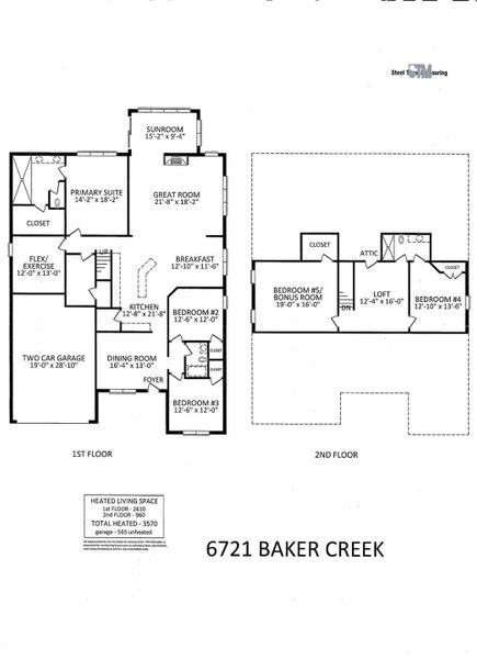 2D floor plan layout of this home in Estates at Sugar Creek, Indian Land, SC (Image 5). 2D floor plan layout of this home in Estates at Sugar Creek, Indian Land, SC (Image 5).