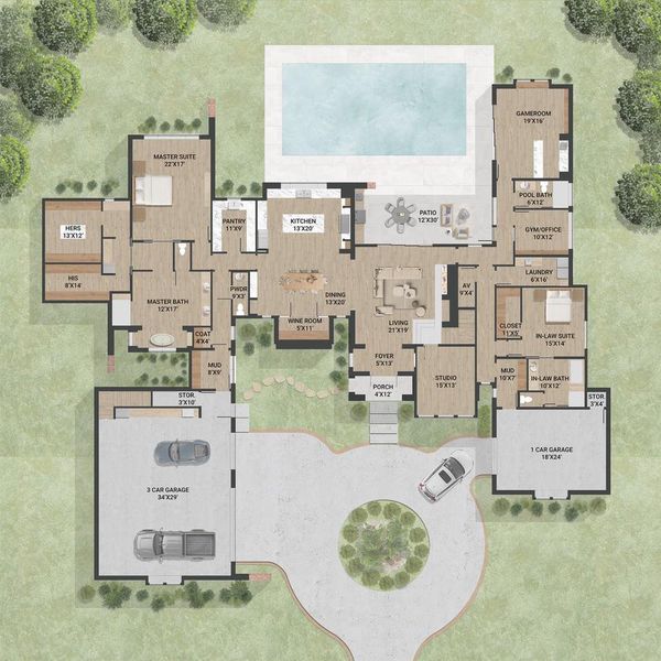 2D floor plan layout of this home in , Spring, TX (Image 3).