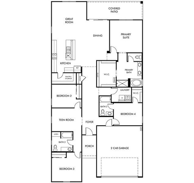 2D floor plan layout of this home in Bella Vista Farms Reserve Series, San Tan Valley, AZ (Image 4).